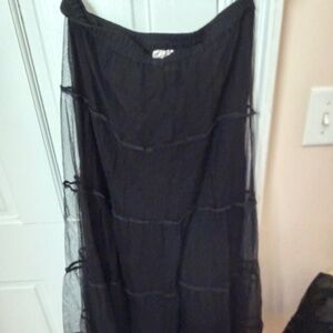 Black see through skirt with underlining